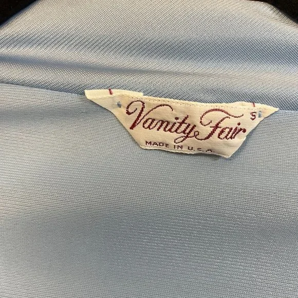 Vintage Vanity Fair Nylon Button Up Robe Nightgown Housecoat S US Blue Lot of 3 - Picture 6 of 8